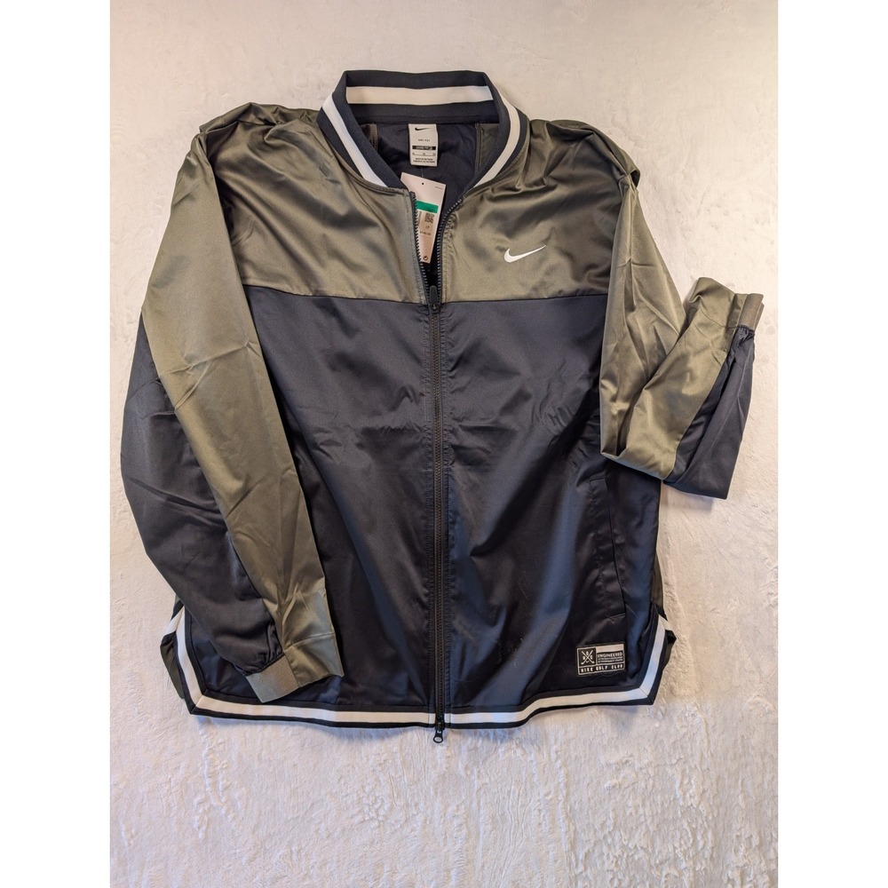 New NIKE Men's Golf Club Dri Fit Full Zip Loose Fit Jacket Black Olive‎ XL
